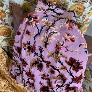 Uo Blossom Velvet Skirt